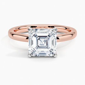 Asscher Cut Lab Grown Diamond Solitaire Ring 14K 18K Gold Engagement Fine Jewelry Wholesale Custom OEM Manufacturer - Product Image 5