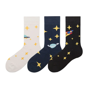 Chaussettes riches en coton colorées audacieuses Designs modernes Respirant Élégant pour Streetwear Tenues de tous les jours décontractées pour l'hiver Cheville haute - Product Image 1