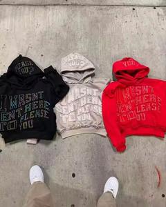 Fabricant de vêtements Y2k Streetwear Vintage sweat pull recadrée 3d bouffante impression personnalisée femmes lavage à l'acide à capuche pour hommes - Product Image 5