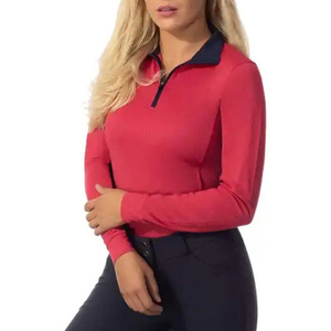 Tops deportivos de compresión para montar a caballo, camiseta de manga larga para mujer, espectáculo ecuestre, competición con impresión personalizada - Product Image 2