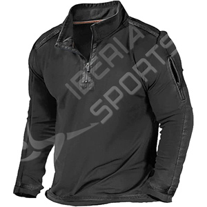 Vente en gros personnalisé Premium haute qualité sensation soyeuse de haute qualité et confortable pull-over à poche 1/4 Zip col montant manches longues - Product Image 3