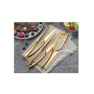 Vente en gros de couverts en acier inoxydable à bas prix de style moderne ensemble de couverts plaqué or avec poignée en résine poignée de style coréen - Product Image 1