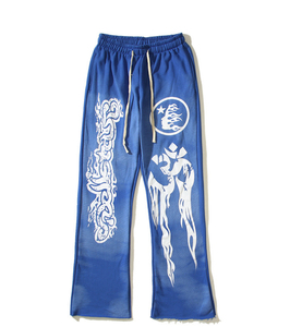 Pantalones de chándal desgastados con estampado personalizado pantalones de chándal Acampanados para hombre Pantalones de chándal de lavado ácido Vintage peso pesado 400 + GSM - Product Image 6