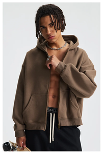 Sudadera con Capucha Holgada, Estilo Casual, Lavada, con Bordado Desteñido al Sol, 100% Algodón, para Invierno, Personalizable al por Mayor - Product Image 6