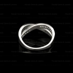 Anillo Minimalista de Plata de Ley 925 con Zirconia Infinita, Engaste de Bisel en Blanco para Piedras Preciosas o Cenizas, Superventas - Product Image 4