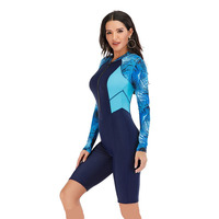 Maillots de bain personnalisés pour femmes, imprimés par sublimation, en spandex/nylon, manches longues, anti-UV, séchage rapide, respirants