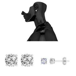 Boucles d'oreilles en diamant de laboratoire de qualité supérieure 2,06 carats, unisexe, élégantes, design de bijoux indien, exportateur, or blanc massif 14 carats - Product Image 4