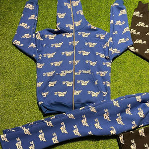 Conjunto personalizado de pantalones de chándal acampanados y Sudadera con capucha, ropa de calle unisex, chándal completo de algodón con estampado de farol, chándal acampanado para hombre - Product Image 3