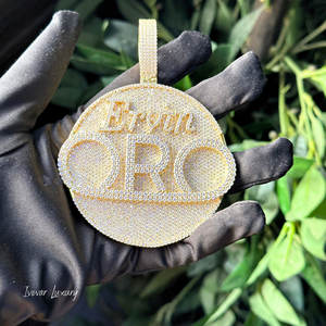 Colgante personalizado de 10 quilates de oro macizo Reaper atractivo brillante VVs Moissanite diamante encanto totalmente Hiphop corte brillante hielo principal plata - Product Image 1