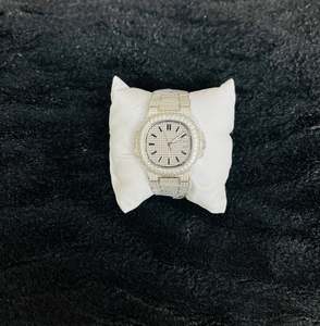 Reloj de cuarzo automático para hombre, moda personalizada, banda de acero inoxidable, diamante, reloj totalmente helado, envío gratis - Product Image 1