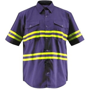 Mens Long Sleeve Reflective Work <b>Shirt</b> Safety Construction Workwear Quick Dry Polyester Breathable Moisture Control Hi <b>Vis</b> - Product Image 6