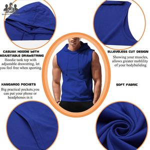 <b>Men's</b> Solid 100% Cotton <b>Sleeveless</b> <b>Hoodies</b> Tank Top | Winter Gym Training Wear | Breathable Eco-Friendly Bulk OEM Orders - Product Image 2