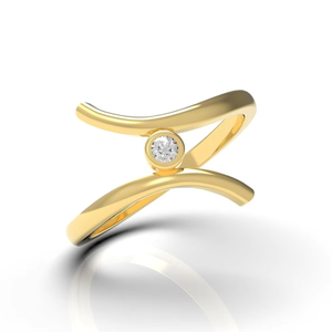 แหวนหมั้นเพชรโมอิสซาไนต์ทรงคลาสสิกประดับเงินแท้ 925 น้ำหนัก 0.03 กะรัต ดีไซน์เรียบหรูสำหรับผู้หญิง สวมใส่ในงานแต่งงานหรือเป็นแหวนแทนคำมั่นสัญญา - Product Image 1