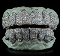 Vente en gros de diamants de laboratoire en or blanc 14kt Grillz tendance élégante dernière collection de bijoux fins avec une clarté vvs améliorée