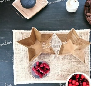 Plateau de service en bois de bambou en forme d'étoile écologique Bol de service décoratif de Noël pour plateau de charcuterie à usage polyvalent - Product Image 4