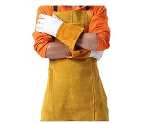 Leather work apron with reinforced stitching for professional welding and workshop tasks <b>Fire</b> <b>resistant</b> cowhide leather apron - Product Image 5
