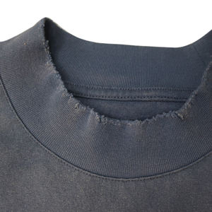 Wholesale High Quality Loose T Shirt Vintage Washed Solid Color T Shirt Soft Cotton Oversized <b>Blank</b> Men's Distressed T Shirts - Product Image 2