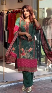 Traje Salwar Kameez para Mujer de India y Pakistán, Estampado Digital, Informal para Fiestas, para Todas las Temporadas, de Secado Rápido - Product Image 4