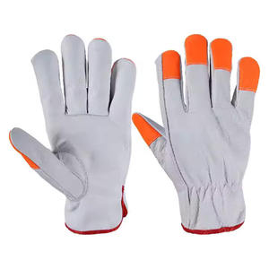 Guantes de seguridad de cuero de construcción industrial de trabajo ligero de buena calidad guantes de seguridad de mano de poliéster de trabajo a máquina - Product Image 2