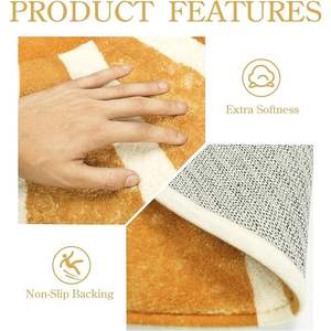 Tapis de bain personnalisé en velours style vintage, avec dos antidérapant, garniture à pompons absorbante, motif géométrique à points, pour la maison et l'hôtel - Product Image 4