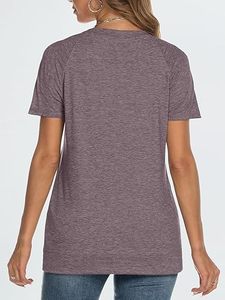 2025 à la mode femmes léger tricot été hauts personnalisé à manches courtes col rond t-shirts solide décontracté longs vêtements-commande minimum - Product Image 2