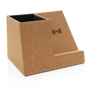 Portapenne in Sughero con Caricatore Wireless, Gadget Ecologico, Prodotto Pratico e Sostenibile - Product Image 1
