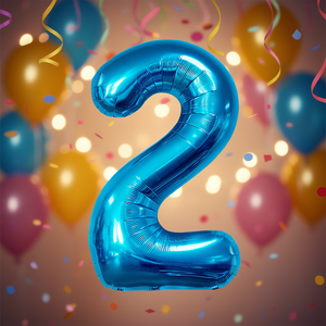 Party Love Balloon Numero Blue N2 45cm 12 Pcs <b>Bag</b> - Product Image 3