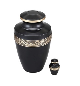 Look élégant souvenir urnes funéraires couleur noir et or design fantaisie urne funéraire utilisation pour les cendres humaines adultes 2025 - Product Image 5