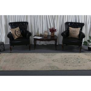 Alfombra clásica de lana de retazos beige y azul, 3,7x11 pies, respaldo de látex turco para decoración para sala de estar, 9x12, nueva alfombra para pasillo - Product Image 3