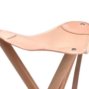 Chaises pliantes en cuir respirantes réglables de qualité supérieure, prix de gros, tabouret pliant en bois à trois pieds, sièges en cuir - Product Image 4