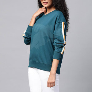 Fabrication pakistanaise couleur unie femmes sweats logo imprimé personnalisé décontracté femmes sweats - Product Image 3