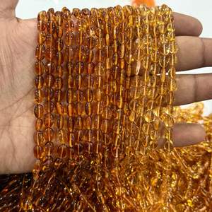 Cuentas Ovaladas Lisas de Citrino Oscuro Natural de 7x5mm a 10x8mm, Alta Calidad, Más de 50 Años de Experiencia en la Fabricación de Joyas - Product Image 1