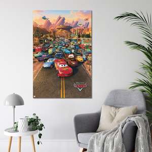 Affiche de voitures sur toile de style moderne avec cadre noir pour décoration murale - Product Image 2