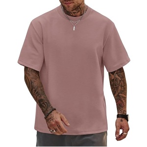 T-shirt à épaules tombantes 100% coton biologique 300GSM Coupe ample T-shirt uni Homme French Terry Sweat T-shirt lourd surdimensionné - Product Image 1