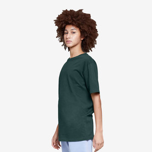 เสื้อยืดคอกลมสีเขียวแขนสั้นสำหรับผู้หญิงและเด็กผู้ชาย ผ้าฝ้ายแท้ 100% ทรงโอเวอร์ไซส์ - Product Image 4