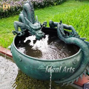 Grande statue extérieure de dragon en bronze Sculpture de <span class=keywords><strong>monstre</strong></span> fantastique personnalisée pour jardin - Product Image 4