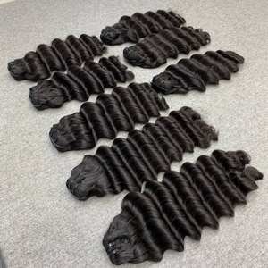 Proveedor de cabello vietnamita crudo liso Natural cuerpo ondulado profundo solo cabello de donante crudo bebé rizado birmano rizado paquetes de cabello crudo - Product Image 4