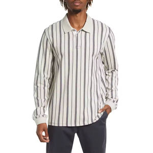 Camiseta Polo Lisa de Manga Larga para Hombre al por Mayor con Cuello y Diseño Personalizados, Camiseta Polo de Golf - Product Image 1