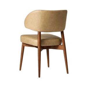 Muebles minimalistas de madera de teca para sillas de jardín, diseño simple con asiento de espuma suave envuelto en tela de cuero impermeable de alta calidad - Product Image 4