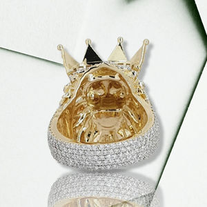 Anillo de Hombre con Diseño de Cabeza de León, Chapado en Oro de 14K y Plata de Ley 925 con Incrustaciones de Moissanita VVS, Estilo Hip Hop - Product Image 6