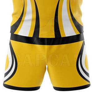 Camisetas de tamaño personalizable conjuntos de uniformes de rugby de tela transpirable cómoda de Color sólido de moda fabricados en Pakistán - Product Image 6