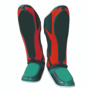 Espinilleras de Boxeo de Cuero con Parches Personalizados, Cierre Ligero de Gancho y Bucle para Entrenamiento y Sparring de Artes Marciales - Product Image 3