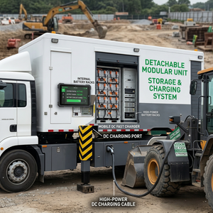 Station de recharge rapide DC mobile intelligente 280 kWh pour véhicules électriques (EV) avec CCS2, CCS1, GBT, OCPP 1.6J et application, idéale pour centres commerciaux et collectivités (optimisation de la consommation de pointe) - Product Image 1