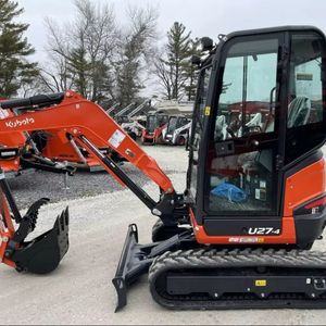 Mini-excavatrice sur chenilles Kubota U27-4 de 2 tonnes avec pince à grappin et tarière pour l'agriculture et la construction - Product Image 1