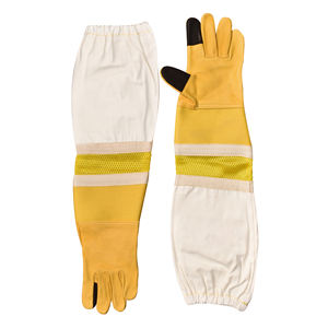 Gants d'apiculture en cuir de chèvre de haute qualité respirant léger poignées de doigt complet antidérapant résistant aux piqûres bras de main - Product Image 4