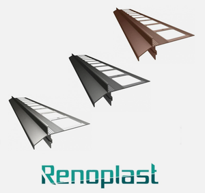 Renoplast ®   Perfil de aluminio para aleros K40, acabado de terrazas y balcones, suelos de baldosas sobre mortero adhesivo, sistemas de drenaje - Product Image 1
