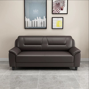 Canapé de bureau moderne en cuir trois places, modulaire, pour salle d'attente, réception ou zone de séjour. - Product Image 6