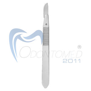 Mango de bisturí quirúrgico de acero inoxidable alemán No 3 / No 4 soporte de hoja de instrumento Dental graduado con escala para dentista - Product Image 5