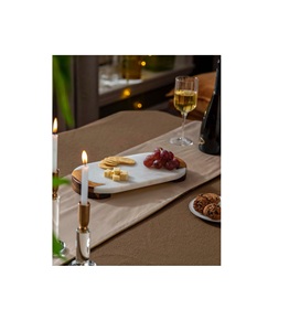 Plateau de service en bois et marbre Craft Valley, durable, artisanal, design luxueux, utilisation domestique et commerciale, option de logo personnalisé - Product Image 6