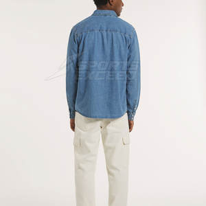 กางเกงยีนส์แฟชั่นเสื้อยืดคอปกสองชั้นสำหรับผู้ชายมีโลโก้ออกแบบได้ตามต้องการสำหรับฤดูร้อน - Product Image 3